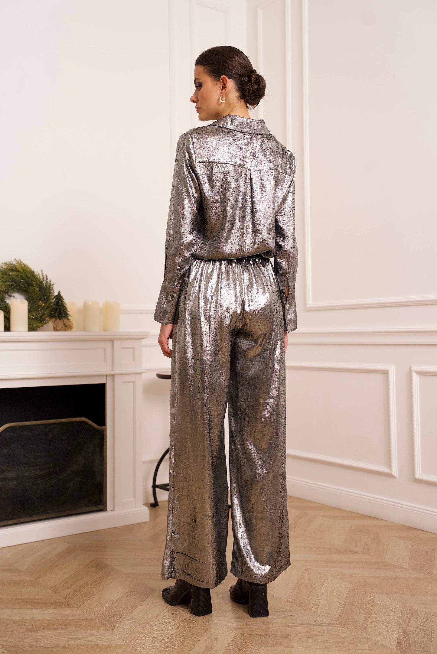 Metallic Palazzo Pants