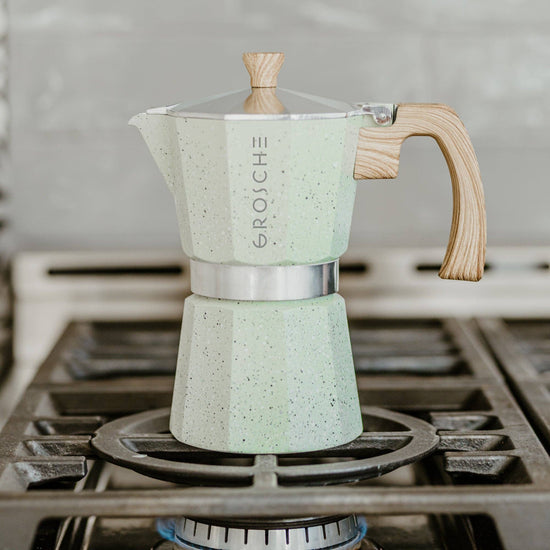 MILANO STONE Stovetop Espresso Maker  - Mint Green: 6 cup