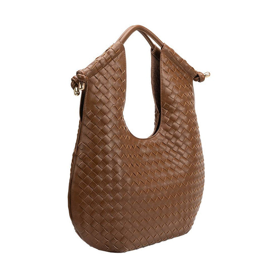 Tracy Woven Choc Recycled Vegan Shoulder Bag