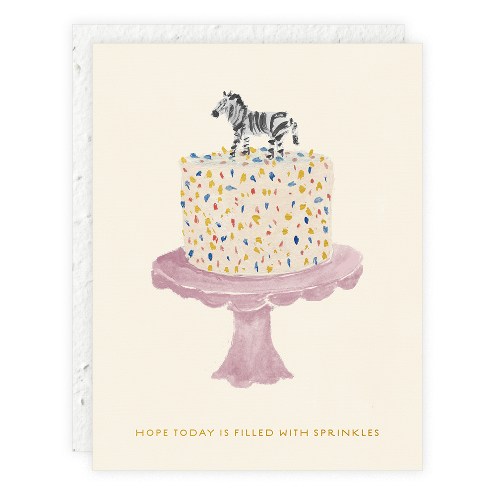 Zebra Cake -Birthday Card