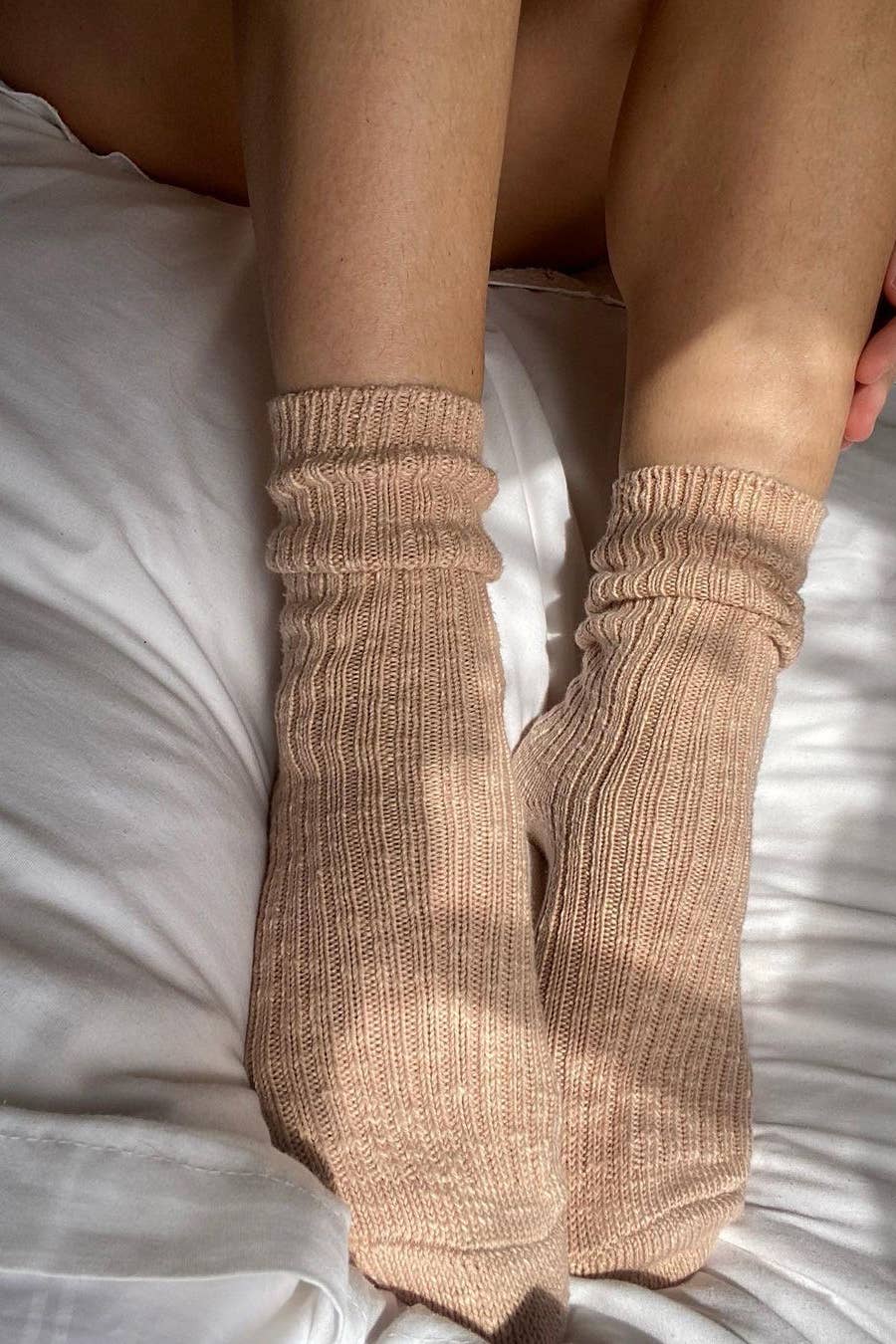 Cottage Socks: White Linen