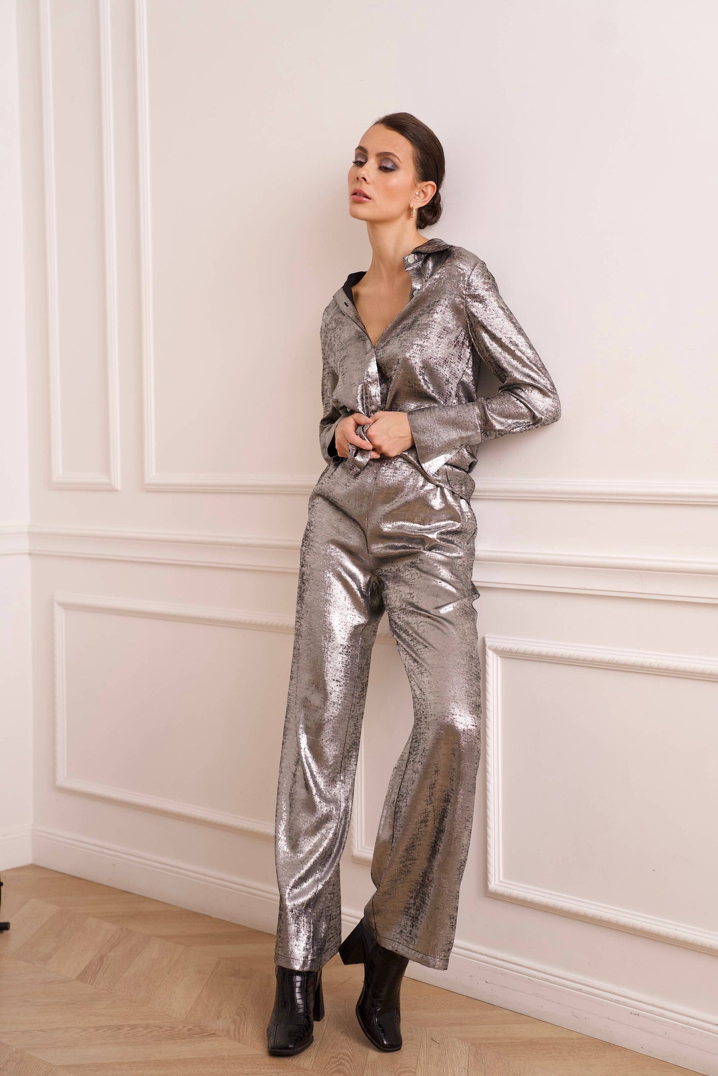 Metallic Palazzo Pants