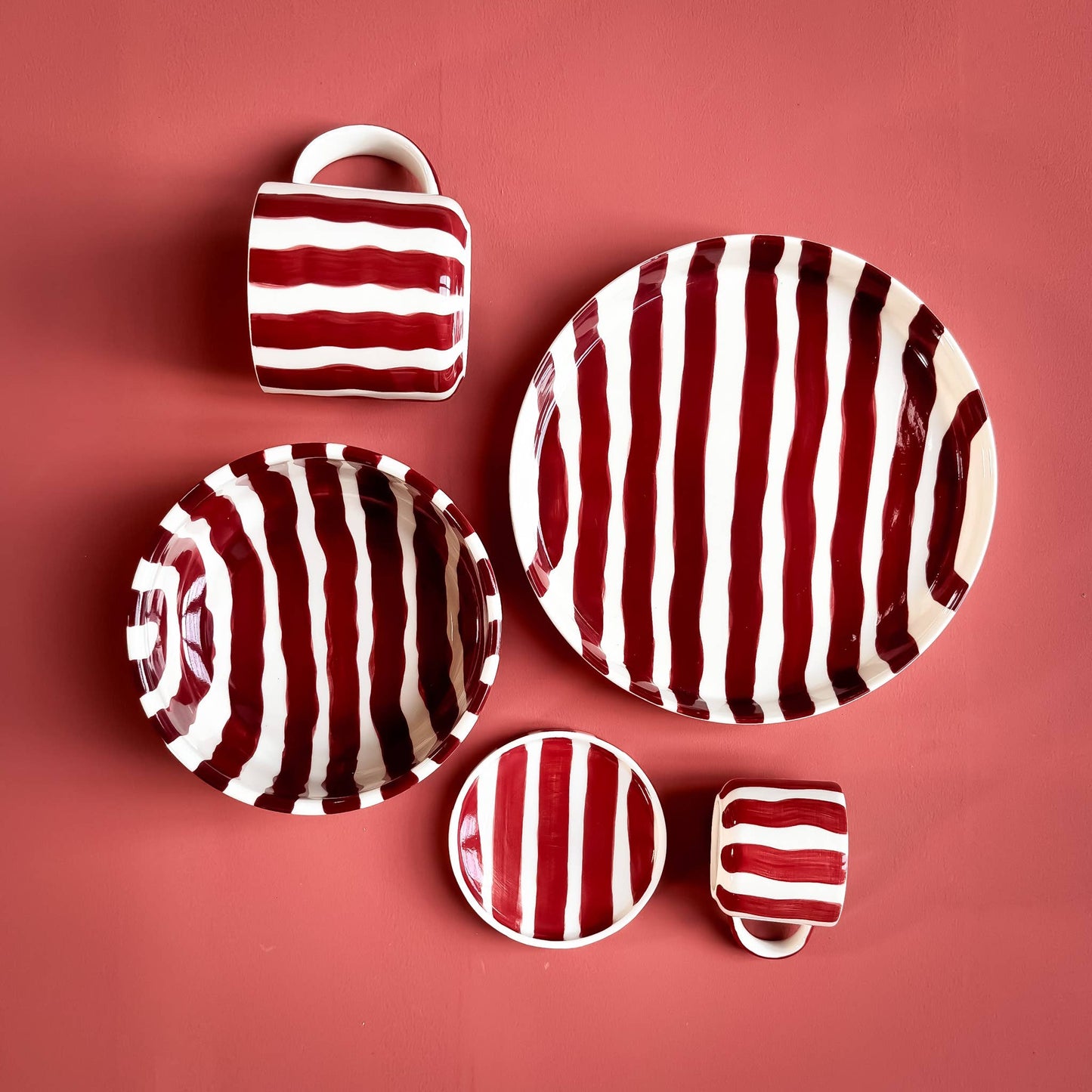 Espresso Stripes - Tramonto Red (set of 2 - 4 pieces)