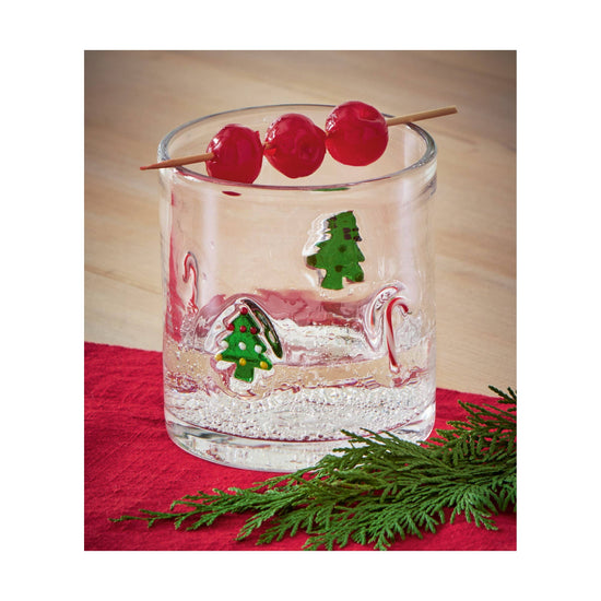 Christmas Tree & Candy Cane Glass