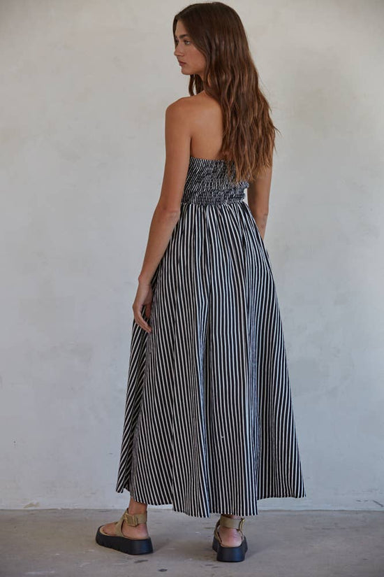 Clara Striped Strapless Dress