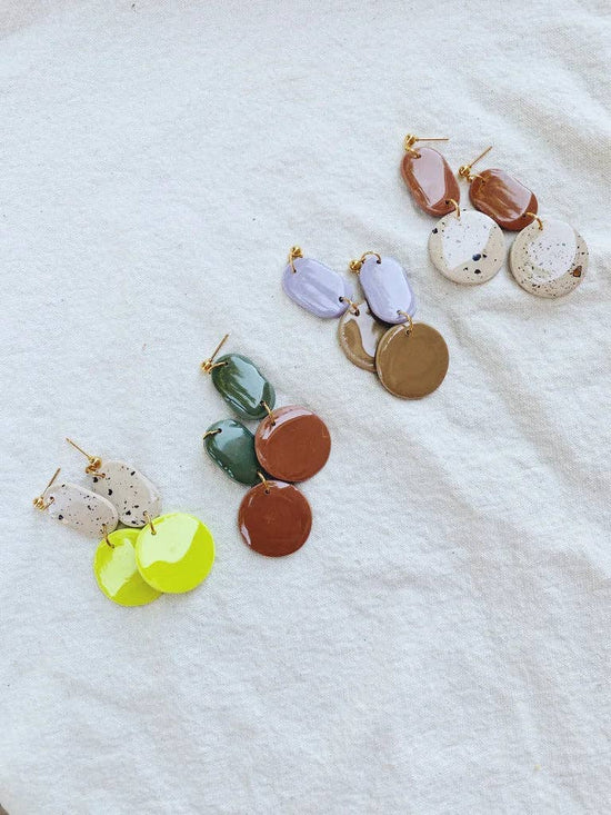 Summer Louie Earrings: Sedona + Speckled Cream