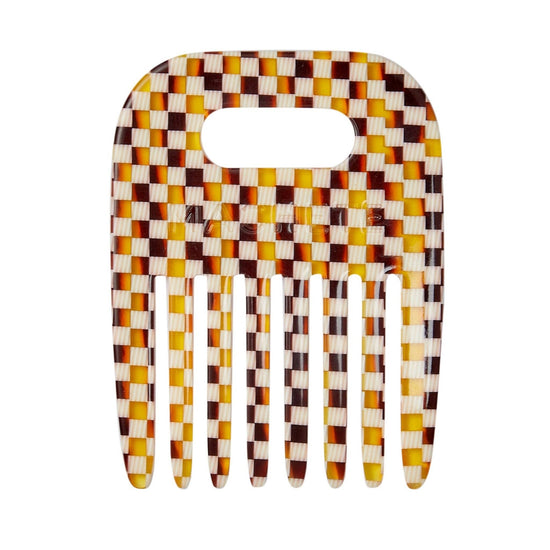 No. 4 Comb in Tortoise Checker