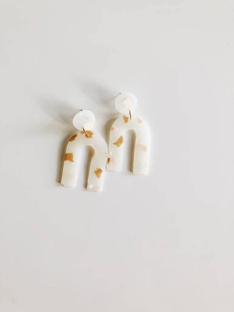 Nude Terrazzo Arc Earrings