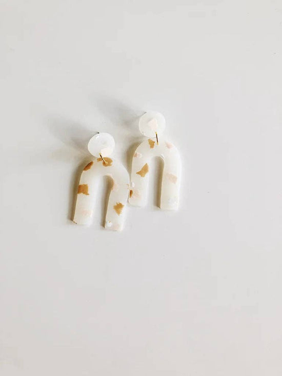 Nude Terrazzo Arc Earrings