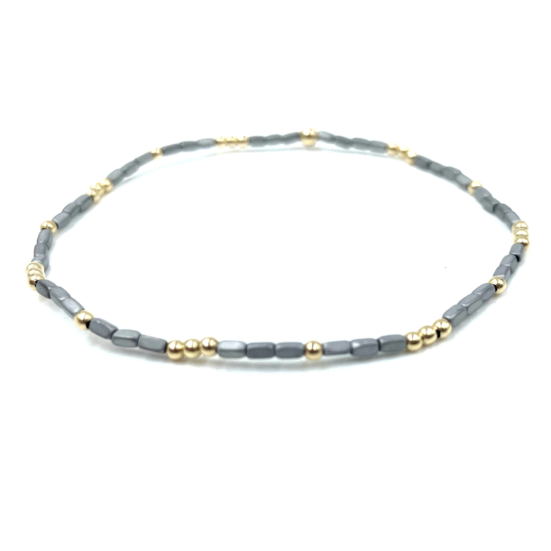 Harbor Bracelet in gray and gold filled: 7"
