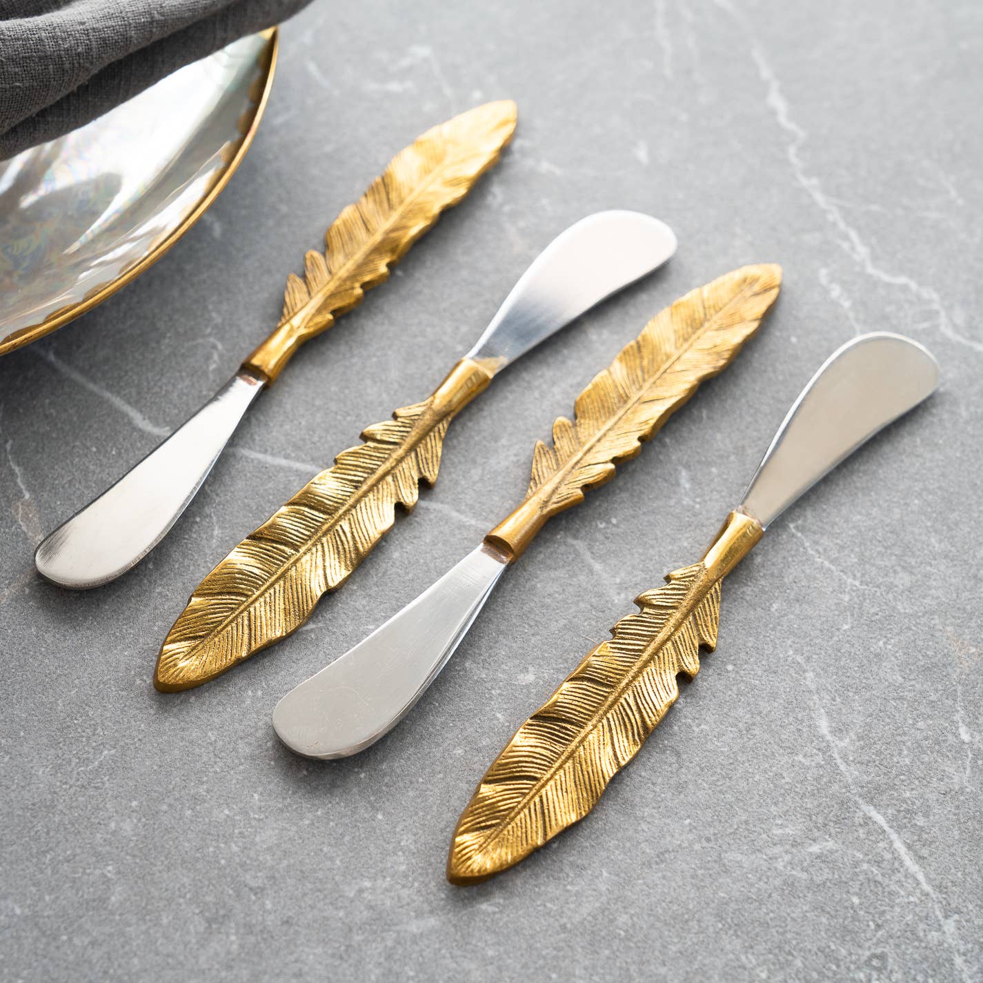 Aluminum & Gold Leaf Handle Spreader