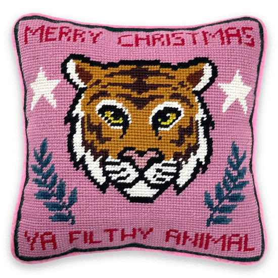 Filthy Animal Needlepoint Pillow