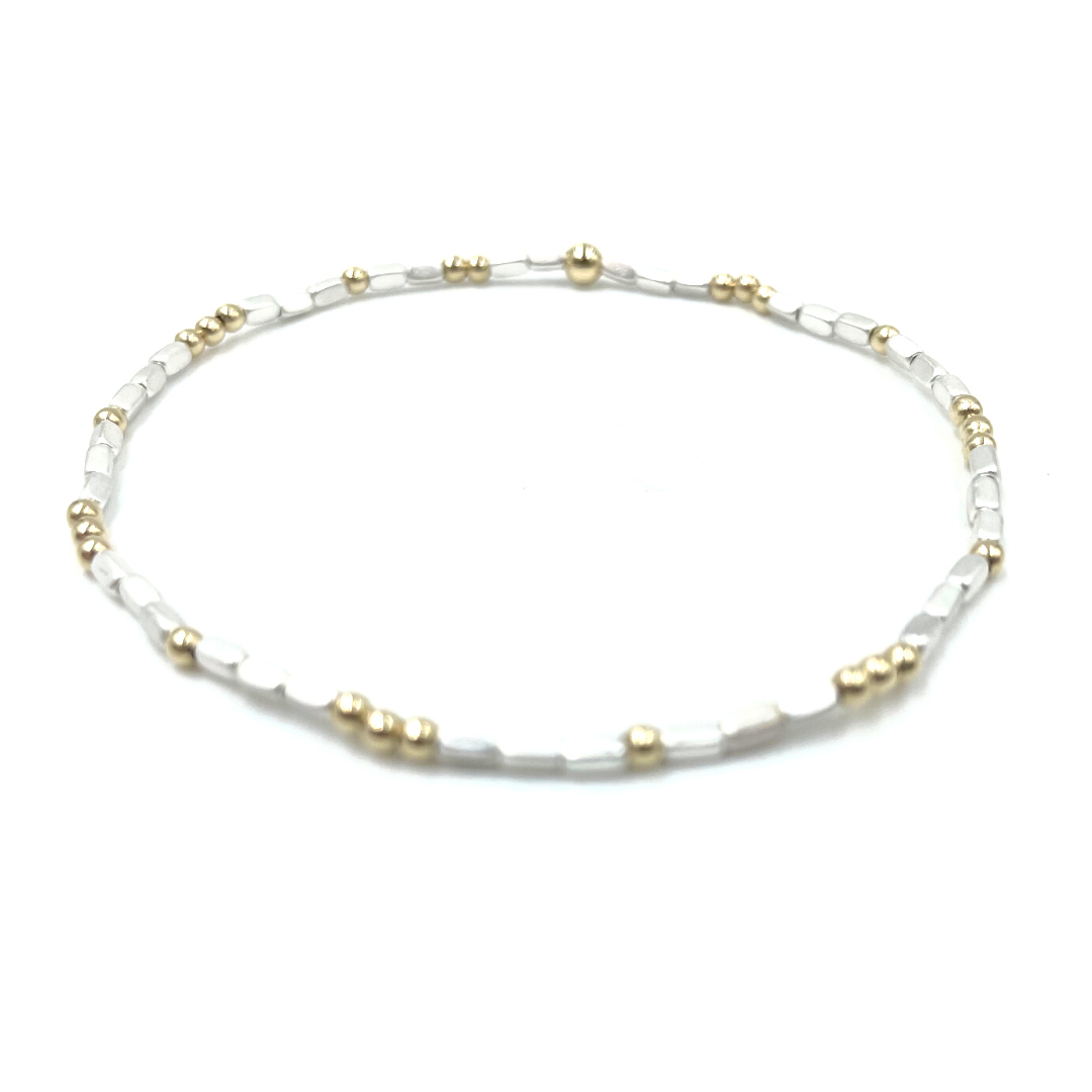 Harbor Bracelet in white and gold filled: 6.5"