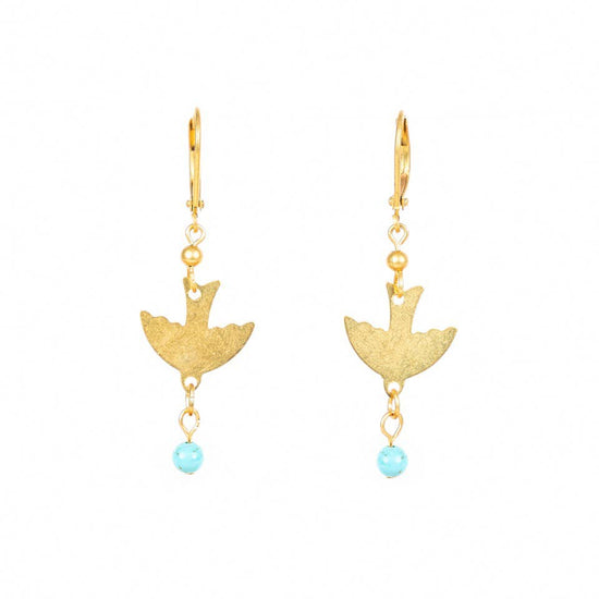 Bird & Stone Fruit Earrings: Turquoise