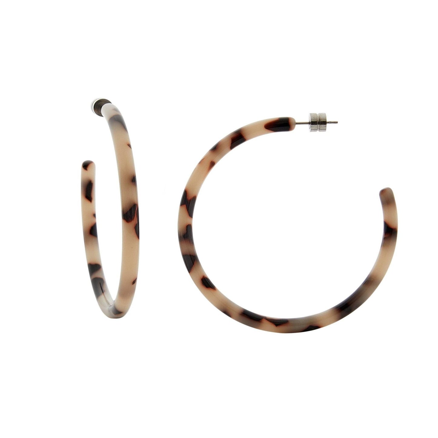 Large Hoops in Ash Blonde Tortoise