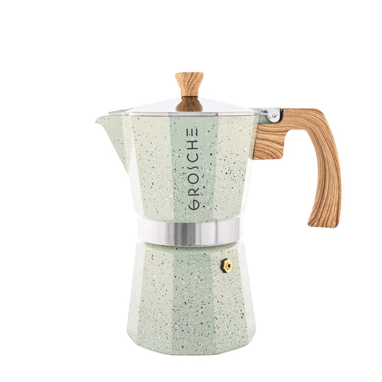 MILANO STONE Stovetop Espresso Maker  - Mint Green: 6 cup