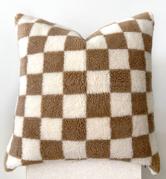 Check Boucle Pillow Cover