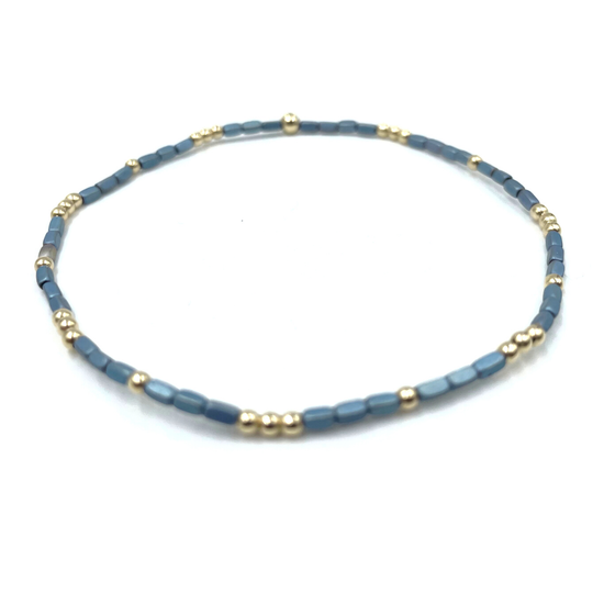 Harbor Bracelet in blue and gold filled: 6.5"